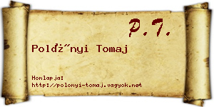 Polónyi Tomaj névjegykártya
